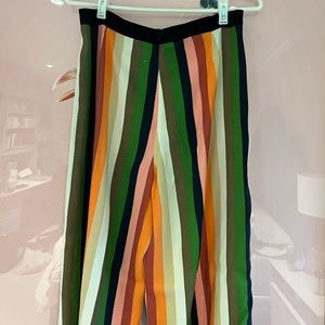 Reformation Clare Pants, Rainbow Stripe, Size 8